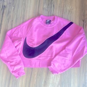 Nike cropped pink sweatshirt, size medium